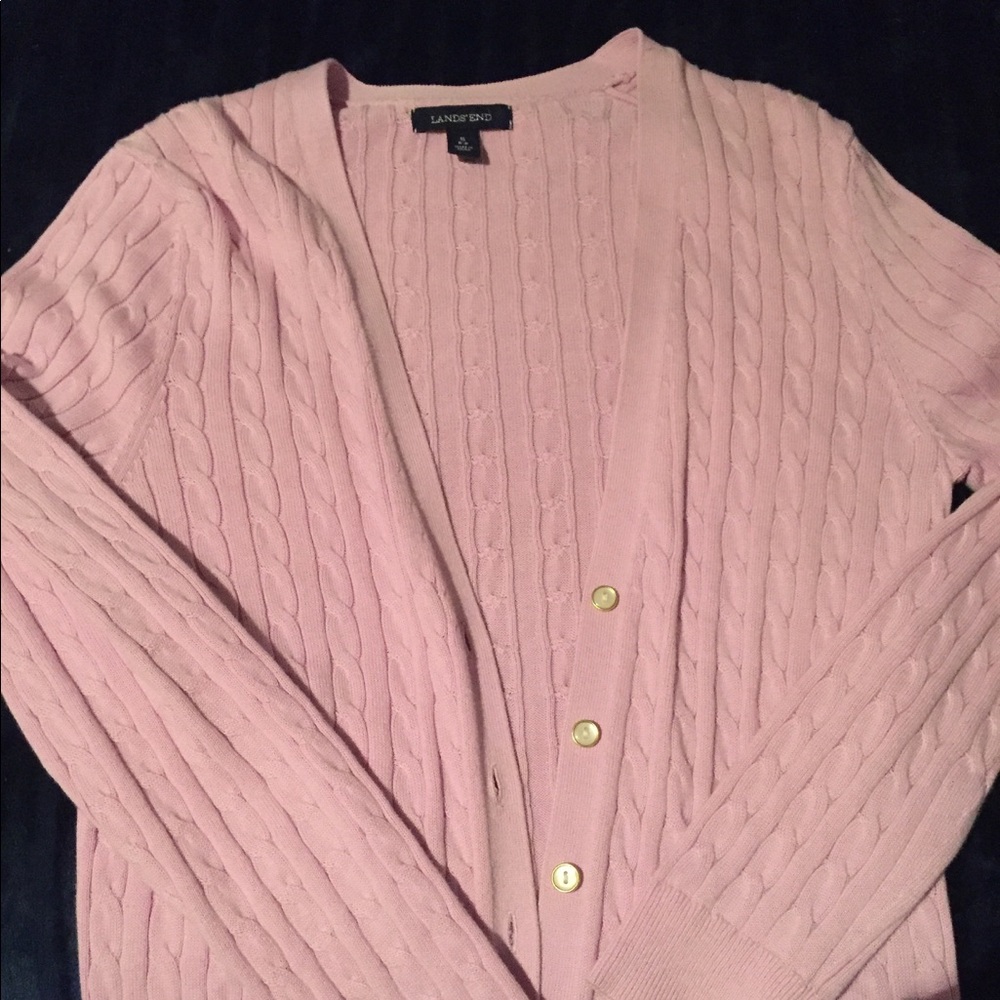 NWOT Lands End cable knit cardigan